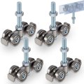 Tallew 4 Pcs Wheel Silent Trolley Assembly Rollers For Use With 1-5 8 Wide And All Or Taller Strut Channels M10 Bolt Silver 