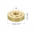Uxcell Knurled Thumb Nuts 8pcs M4 X D12mm H3 5mm Brass Flat Head Through Hole With Collar Round Knobs Fasteners For 3d Printer