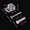Uxcell Glass Retainer Clips Kit 16mmx21mm Cabinet Door Mirrors Holder For 6mm With Expansion Tubes And Screws 30pcs