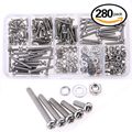 Glarks 560-pieces M2 M3 Pan Head Phillips Stainless Steel Screws Bolts Nuts Lock And Flat Gasket Washers Assortment Kit