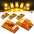 Partsam 5pcs Cab Marker Roof Running Top Lights 264160am Front Amber Lens Crystal Chrome Waterproof T10 194 168 W5w 2825 Yellow