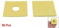 Yellow 55mmx55mmx1 5mm Welding Station Solder Soldering Iron Cleaning Sponge 50 Pcs