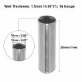 X Autohaux Od 3 76mm Length 12 300mm Aluminum Alloy Tube Intercooler Pipe Straight Air Intake Silver Tone For Car