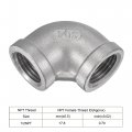 Uxcell Pipe Fitting Elbow 1 2 Npt Female Thread Hose Connector Adapter 304 Stainless Steel Pack Of