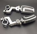 Smt-chrome Highway Airflow Foot Rest Pegs With 1 Inch Mounting Bracket Compatible Triumph Rocket V-star Roadstar Suzuki
