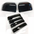 S Sizver Combo Glossy Black Blackout Mirror Handle Covers With Smart Keys Cut For 2015-2019 Ford F-150 