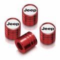 Ipick Image For Jeep In White On Red Aluminum Cylinder-style Tire Valve Stem Caps