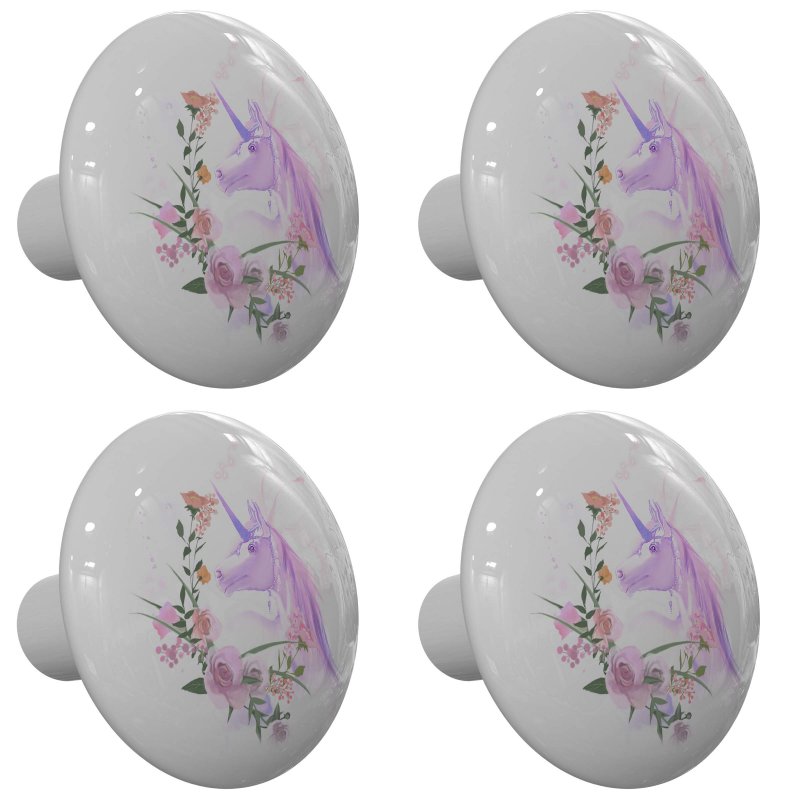 Gotham Decor Set Of 4 Fairy Unicorn Drawer Knobs