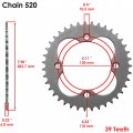 Caltric Orange Drive Chain And Sprockets Kit Compatible With Honda Atc250r Atc 250 R 1986