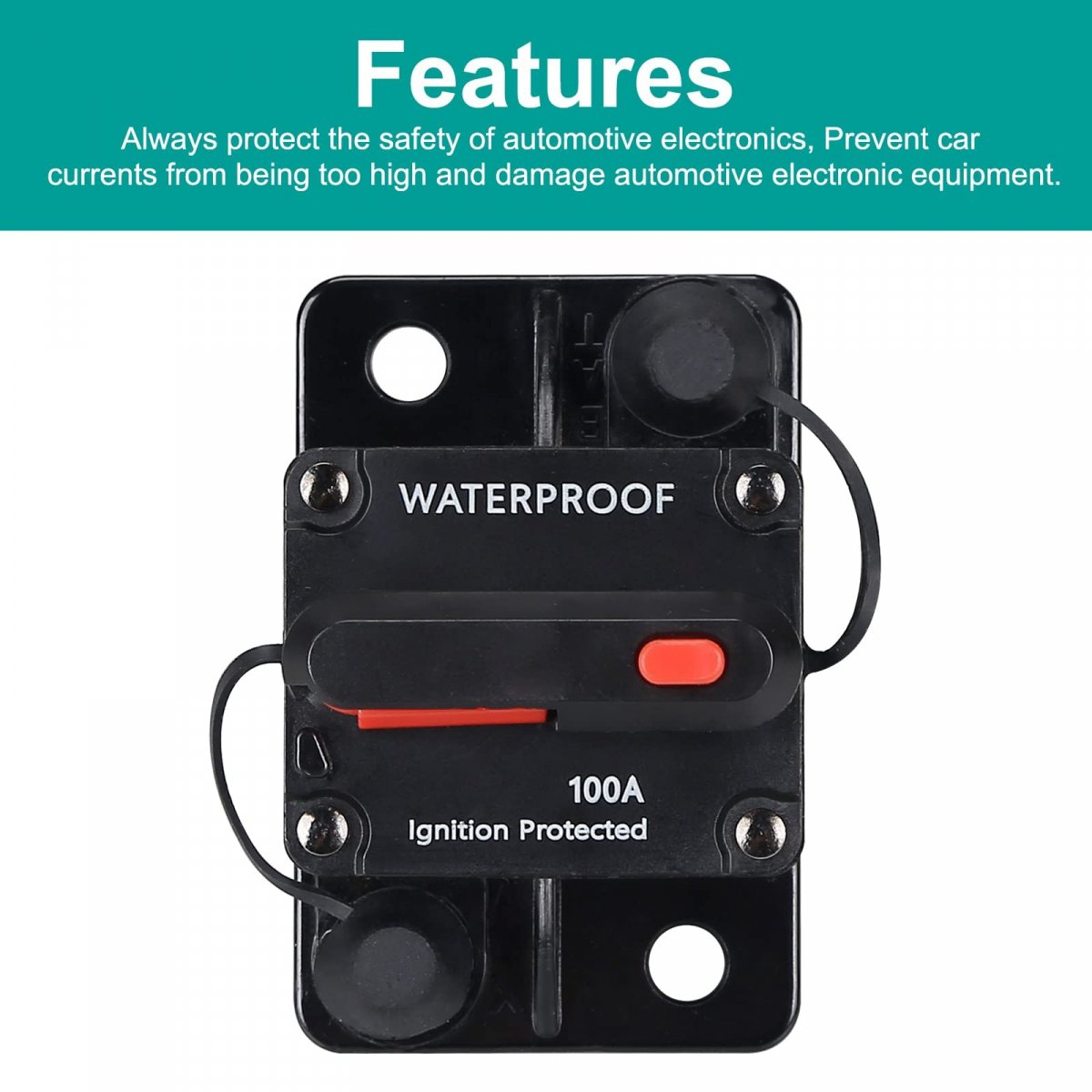 50 Amp Waterproof Circuit Breaker With Manual Reset 12v To 48v Dc For Car Marine Trolling Motors Boat Atv Audio System Fuse
