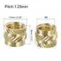 Uxcell Knurled Insert Nuts 25pcs M8 X 8mm L 10mm Od 3d Printing Brass Female Threadeds Heat Set Insert Embedment