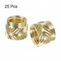 Uxcell Knurled Insert Nuts 25pcs M8 X 8mm L 10mm Od 3d Printing Brass Female Threadeds Heat Set Insert Embedment