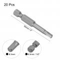 Uxcell 20 Pcs 1 4 6 3mm Hex Shank Magnetic H4 Hexagon Torx Screwdriver Bits