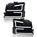 Led Drl Headlights Fit Chevy Silverado Avalanche 2003-2006 