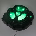 Motorcycle Black W Green Led Clear Engine Clutch Cover For 06-14 Kawasak Zx14r Zzr1400 P N Mt313-004a-bk 