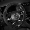 Cata Steering Wheel Cover Suede Pu Leather Black Gray With Chrome Logo Comfortable And Stylish 