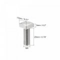 Uxcell Square Head Bolt 5pcs M8x20mm Fully Thread 304 Stainless Steel Grade C Machine Screws