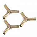 3 Pcs 8mm 01 Brass Car Barb Hose Fitting Y Shape 3 Way Connector For Joiner Air Water Fuel Gas 