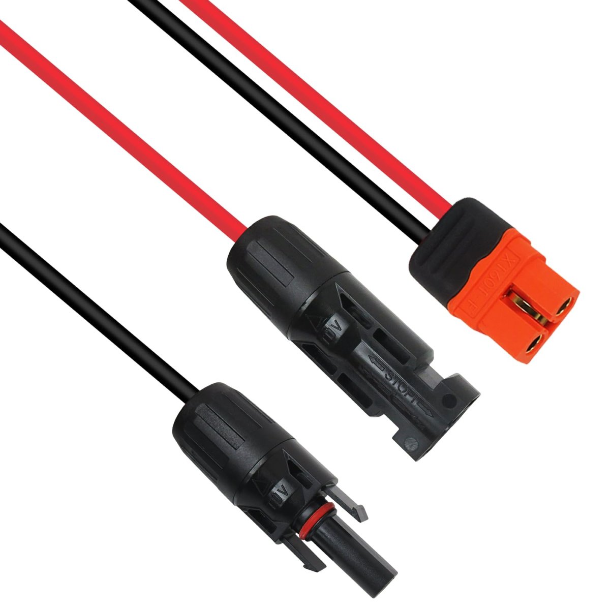 12awg Solar To Xt60i Adapter Cable 10ft Connector For Portable Power Station Tinned Copper Wire With Anti Reverse Connection