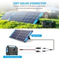 12awg Solar To Xt60i Adapter Cable 10ft Connector For Portable Power Station Tinned Copper Wire With Anti Reverse Connection