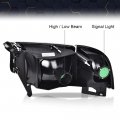Pit66 Headlights For 1994-2002 Dodge Ram 1500 2500 3500 Headlamps Assembly Clear Lens Black Housing Reflector