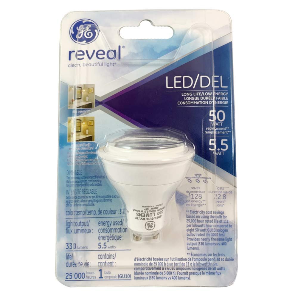Led Mr16 Light Bulb Gu10 Base 5 Watt 50 Replacement Warm White 3000k 330 Lumen Dimmable 1 Pack Model 92323