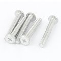 M8x55mm Male Thread Phillips Flat Head Bolt Screw Silver Tone Suitable For Double Bed Furniture Tv Rack Wall Hanging 5pcs 