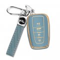 Toyota Key Fob Cover With Keychain For Rav4 Camry Corolla Avalon 4runner C Hr Prius Premium Tpu Protective Case Style 2 Blue