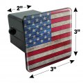 Rustic American Flag Wood Grain Design Tow Trailer Hitch Cover Plug Insert