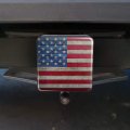 Rustic American Flag Wood Grain Design Tow Trailer Hitch Cover Plug Insert