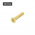 Uxcell Flat Head Socket Cap Screws M2 5-0 45 X 14mm Brass Inner Hex Drive Fasteners Bolts 48pcs
