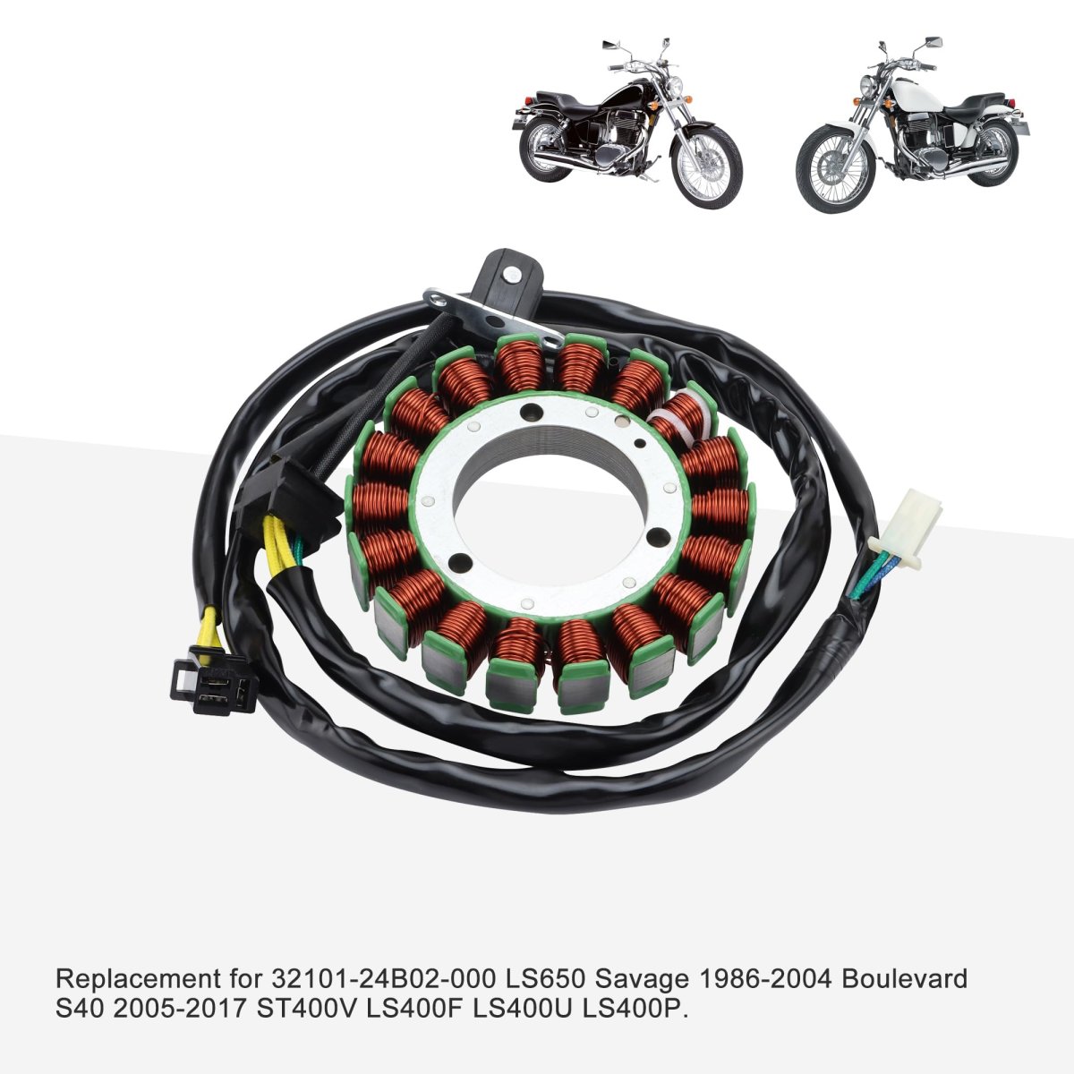 Motorcycle Stator Coil Replacement For 32101-24b02-000 Ls650 Savage 1986-2004 Boulevard S40 2005-2017 St400v Ls400f Ls400u