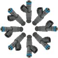 8pcs 4 Holes Automotive Engine Fuel Injectors Compatible For 2001-2002d Crown Victoria 01-02 Lincoln Town Car Mercury For Grand
