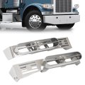 Front Fender Light Brackets For Peterbilt 388 389 Double Jj Polished Aluminum Blinker Bar Ribbed Guard Brace Pair Mo-3435 
