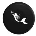 Mermaid Sea Ocean Swimming Seashell Girl Jeep Spare Tire Cover Vinyl Black 32-33 In 