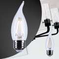 Satco 3w Ca10 Led Light Bulb 3000k Soft White 250 Lumens Clear Flame Tip 300 Degree Beam E26 Medium Base 92 Cri Dimmable Wet 