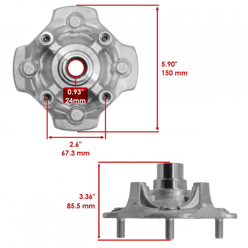 Caltric Front Left Or Right Wheel Hub For Honda Foreman 500 Trx500fm 4x4 S 2007-2014 New