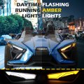 Sautvs Front Upper Accent Panel Light Kit For Slingshot Daytime Running Lights Trim Drl Driving Decorative Plate 2014-2023