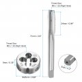 Uxcell 3pcs Metric Hand Tap And Die Set M8 X 1 25 Taper Plug Thread Taps Rounding Tapping Tool Kit For Thread Repair