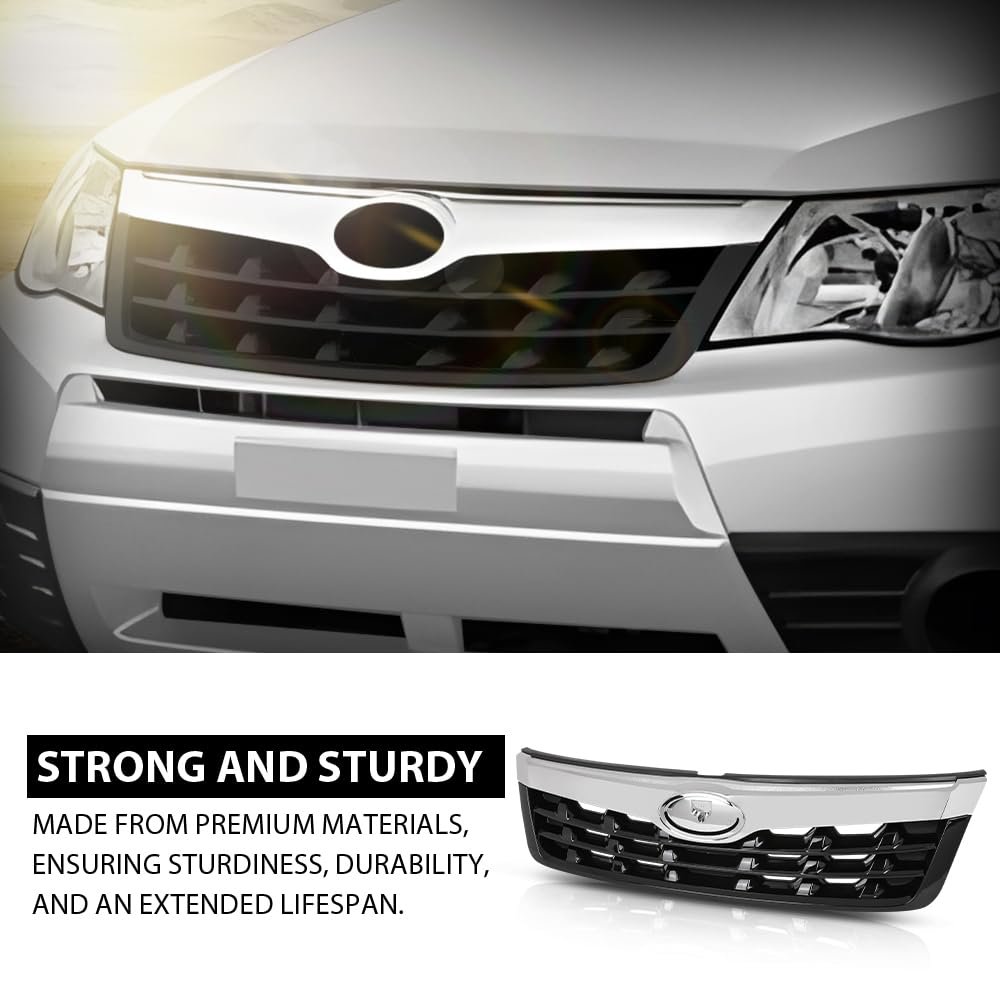Front Grille Assembly W Chrome Trim For Subaruester 2011-2013 Upper Bumper Grill Replacement For 91121sc040 91122sc050