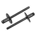 50pcs 3 16 X5 Large Flange Blind Rivets Zinc-plated Carbon Steel Grip And Mandrel Cap Black 
