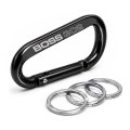 Ford Mustang Boss 302 Laser Etched Black Metal Carabiner Keychain With Split Key Rings 3 In X 1 5