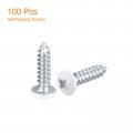 Uxcell St2 5x10mm White Screws Self Tapping 100pcs Pan Head Phillips Wood For Woodworking