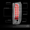 Pair Chrome Full Led Tail Brake Light Lamps Compatible With Ford F150 F250 F350 Bronco F Super Duty Styleside 90-97