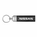 Ipick Image 100 Real Carbon Fiber Leather Strap Key Chain With Black Stitching For Nissan