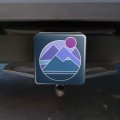 Abstract Geometric Mountainscape Tow Trailer Hitch Cover Plug Insert