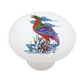 Asian Design Bird Decorative High Gloss Ceramic Drawer Knob 