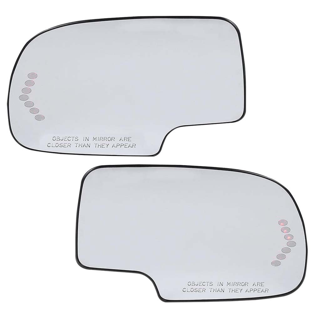 Heated Mirror Glass W Led Turn Signal Fit Chevy Silverado Gmc Sierra 2003-2007 Suburban Tahoe Avalanche 2003-2006 Left Right