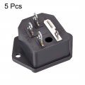 Uxcell Panel Mount Plug Adapter C14 3pin Iec Inlet Module Power Connector Socket Straight Pack Of 5