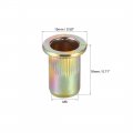 Uxcell M8 Carbon Steel Rivet Nuts Flat Head Insert Yellow Zinc Plated 30 Pcs